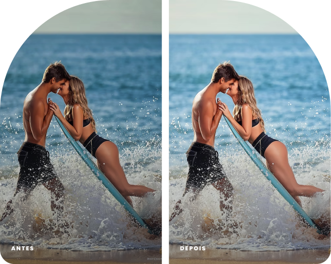 Antes e depois dos presets Pura Cana